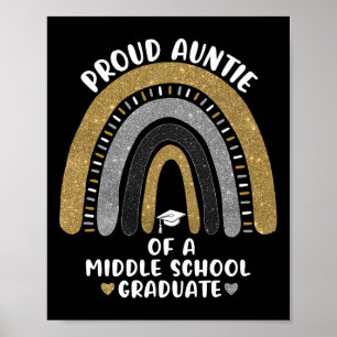 Póster Orgullosa tía De Un Graduado De Escuela Secundaria