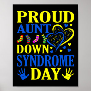 Póster Orgullosa tía World Down Day Awareness Mono