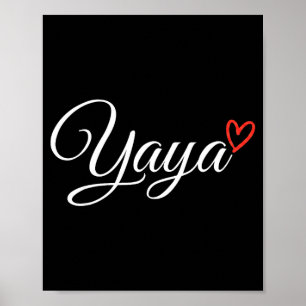Póster Orgullosa Yaya Abuela Griega Corazón Rojo
