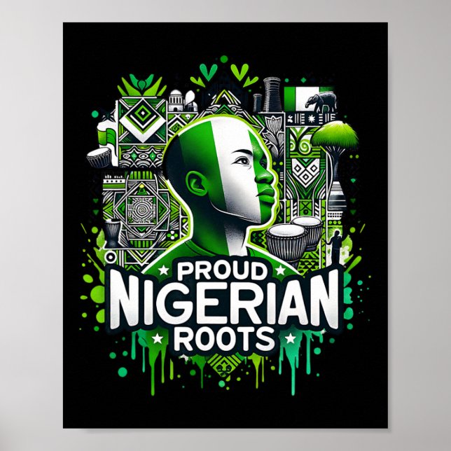 Póster Orgullosas raíces nigerianas Mes de la historia ne (Frente)