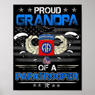 Póster Orgulloso Abuelo De Un Ejército 82.º Paratropo Aér
