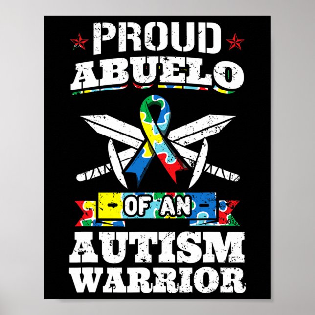 Póster Orgulloso Abuelo De Una Cinta De Conciencia De Un  (Frente)