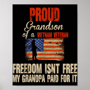 Póster Orgulloso Abuelo De Veterana Familia Militar De Vi