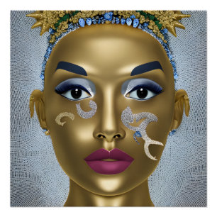 Póster Orgulloso africano: Hermoso retrato de historia ne