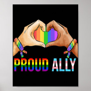 Póster Orgulloso aliado Orgullo LGBT Bandera transgénero 