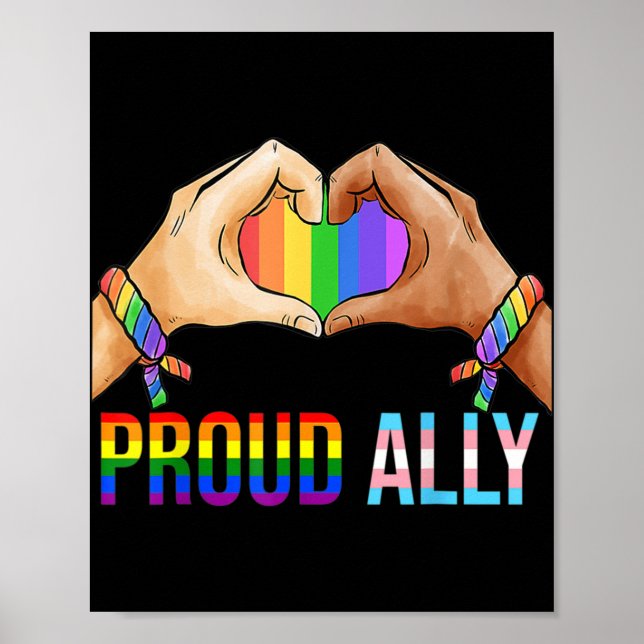 Póster Orgulloso aliado Orgullo LGBT Bandera transgénero  (Frente)