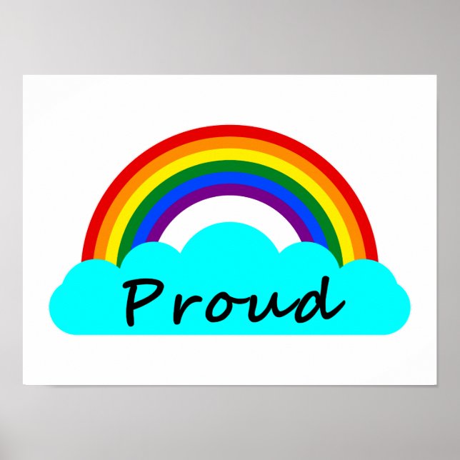 Póster Orgulloso - Arcoíris LGBT (Frente)