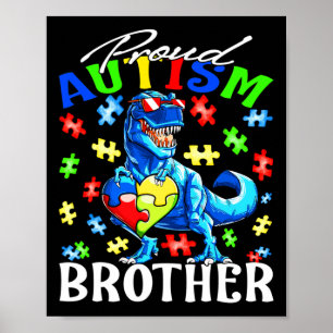 Póster Orgulloso autismo Hermano Dinosaurio Autismo Conci