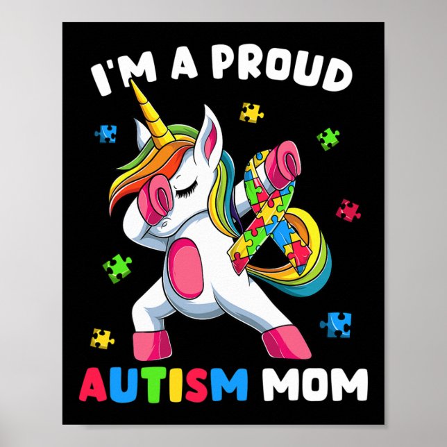 Póster Orgulloso autismo Mamá Dab Dance (Frente)
