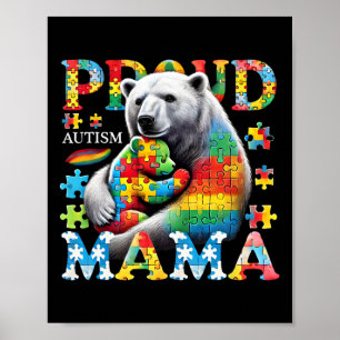 Póster Orgulloso autismo que mamá tiene amor familia de c