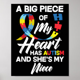 Póster Orgulloso Autismo Tía _ Tío Autismo Niña Autista A