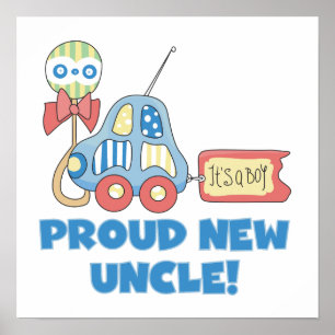 Póster Orgulloso auto nuevo tío es un regalo de niño