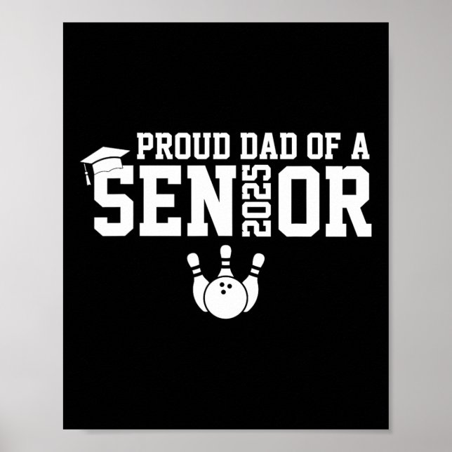 Póster Orgulloso Dad Senior 2025 Bowling Player Cl De 202 (Frente)