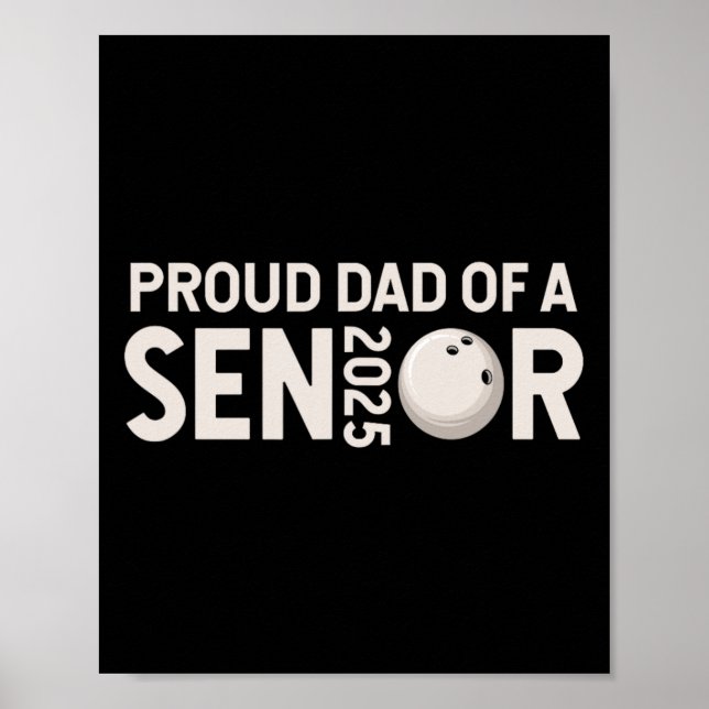 Póster Orgulloso Dad Senior 2025 Bowling Player Cl Of 202 (Frente)