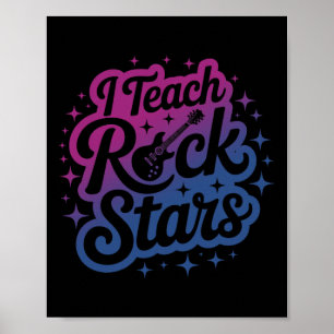 Póster Orgulloso de enseñar a estrellas de rock Profesor