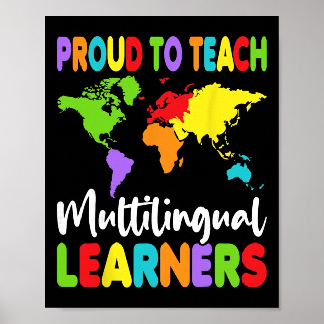 Póster Orgulloso de enseñar a estudiantes multilingües -  (Frente)