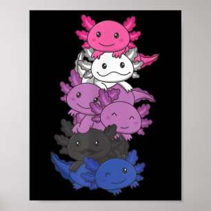 Póster Orgulloso de género fluido Orgullo Lgbtq Axolotl _