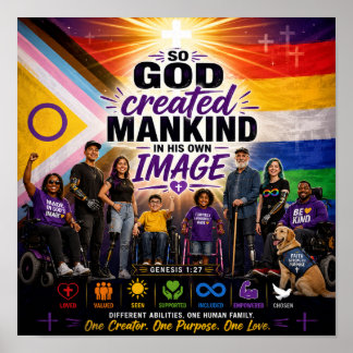 Póster Orgulloso de la discapacidad cristiana inclusiva I
