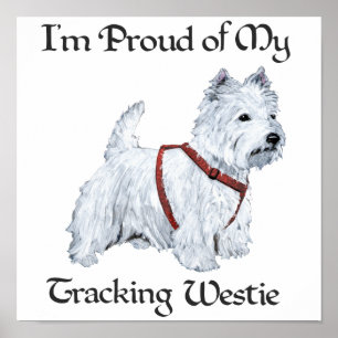 Póster Orgulloso de mi Westie de rastreo