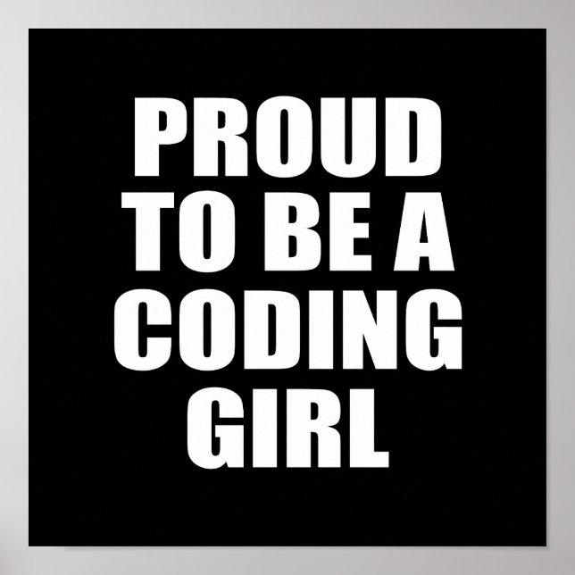 Póster Orgulloso de ser CHICA de CODING (Frente)