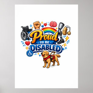 Póster Orgulloso de ser discapacitado: diseño gráfico de