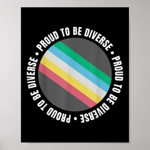 Póster Orgulloso de ser diverso Bandera del orgullo de la