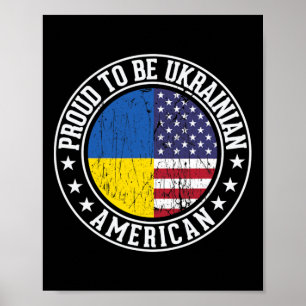 Póster Orgulloso de ser ucraniano Colores de la bandera a