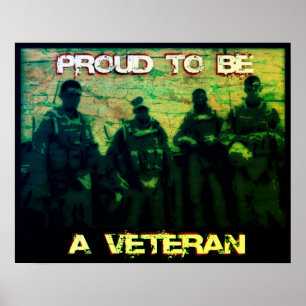 Póster Orgulloso de ser un cartel de veterano