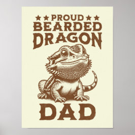 Póster Orgulloso Dragon Dad Reptile Lover