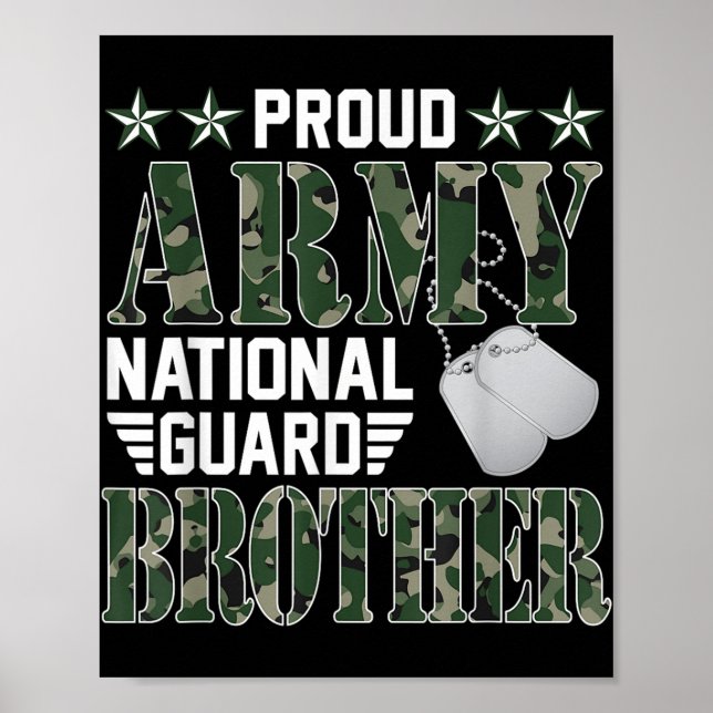 Póster Orgulloso Ejército Guardia Nacional Hermano Famili (Frente)