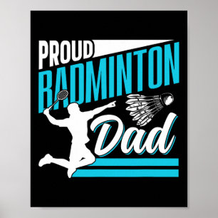 Póster Orgulloso equipo de jugador de Badminton Dad Lover