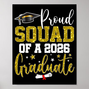 Póster Orgulloso equipo de una clase de graduados de últi