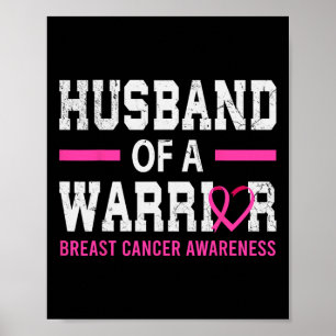 Póster Orgulloso Esposo De Un Guerrero Del Cáncer De Mama