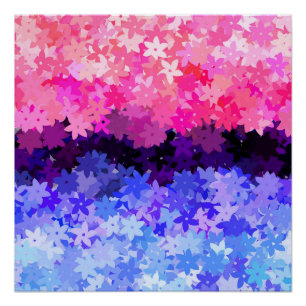 Póster Orgulloso Floral Retro Quirky Boho Omnisexual