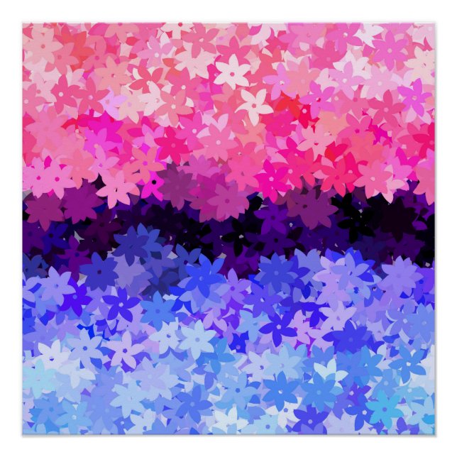 Póster Orgulloso Floral Retro Quirky Boho Omnisexual (Anverso)