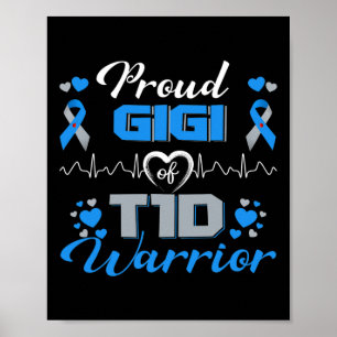 Póster Orgulloso Gigi De Guerrero De La T1D Con Concienci