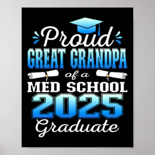 Póster Orgulloso Gran Abuelo Del Graduado De La Escuela M