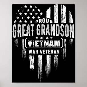 Póster Orgulloso Gran Abuelo Vietnam Veterano de Guerra E