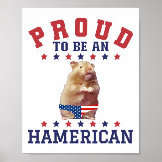 Póster Orgulloso Hamerican 4 de julio Patriótico American