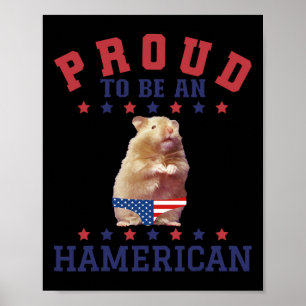 Póster Orgulloso Hamerican 4 de julio Patriótico American