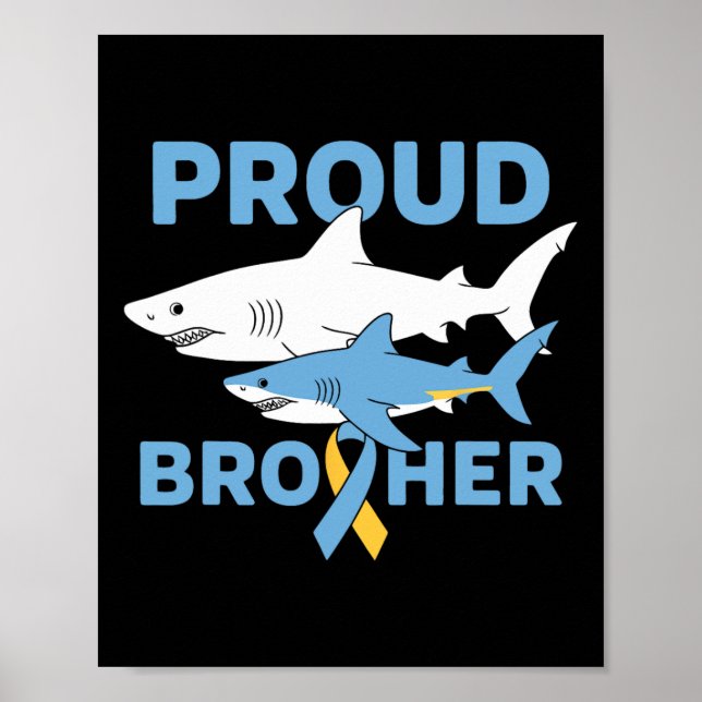 Póster Orgulloso Hermano Autismo Concienciación Tiburón A (Frente)