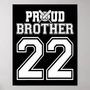 Póster Orgulloso hermano de cricket número 22 
