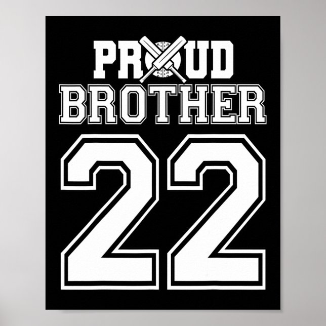 Póster Orgulloso hermano de cricket número 22  (Frente)