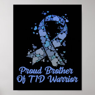 Póster Orgulloso Hermano De Guerrero De T1d Con Diabetes