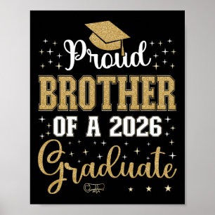 Póster Orgulloso Hermano De Un Cl De Graduado De 2026 Par