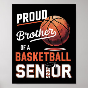 Póster Orgulloso Hermano De Un Graduado De Baloncesto De 