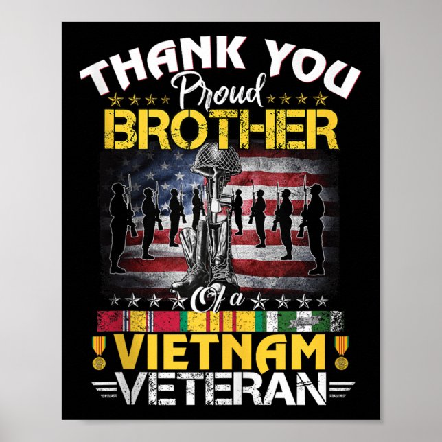 Póster Orgulloso Hermano De Un Veterano Vietnamita - Grac (Frente)