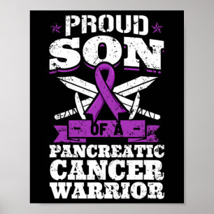Póster Orgulloso Hijo De Un Pancreático Guerrero Del Cánc