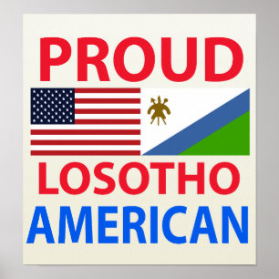 Póster Orgulloso Losotho Americano