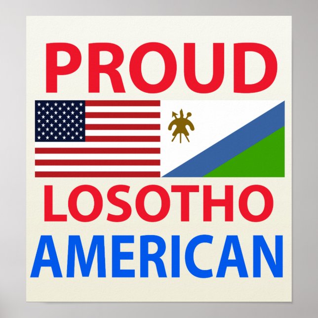 Póster Orgulloso Losotho Americano (Frente)